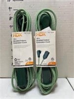 10 Ft. Braided Indoor Extension Cord (Green)