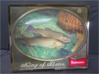 Budweiser Lighted Beer / Trout Sign