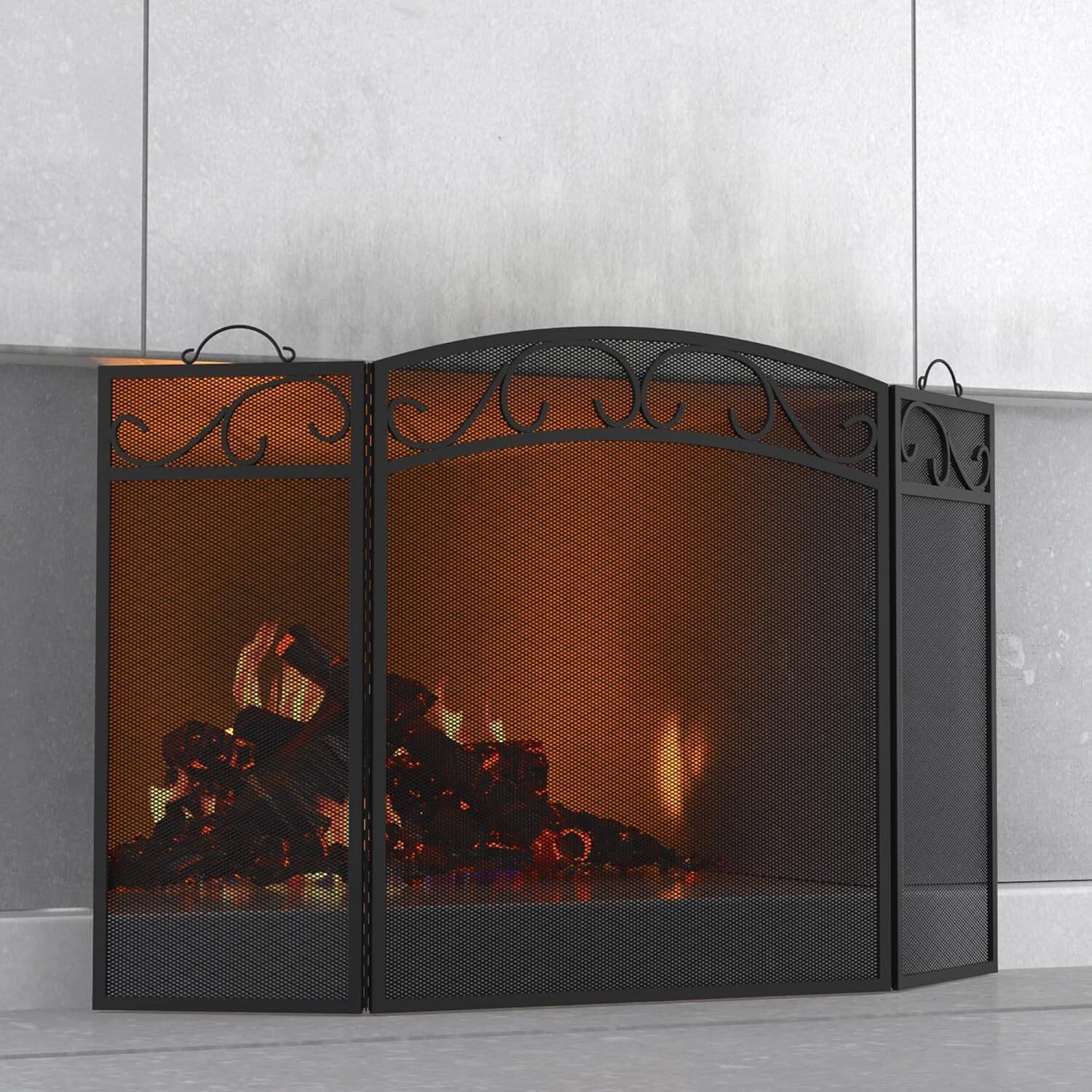 Fire Beauty Fireplace Screen 3 Panel, 51x31