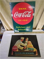 2 Tin Reproduction Coca-Cola advertising signs