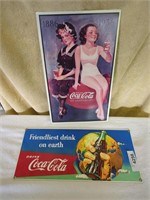Coca-Cola advertising signs (repros) - lot of 2