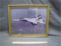 Framed Navy Jet w/ Signatures
