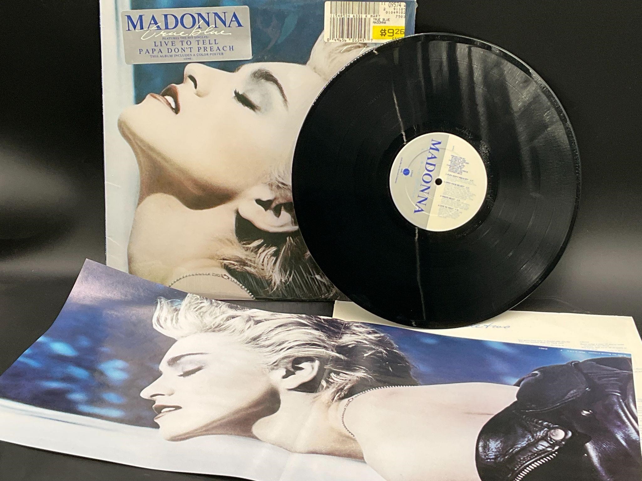 1986 Madonna "True Blue" LP Hype Sticker & Poster