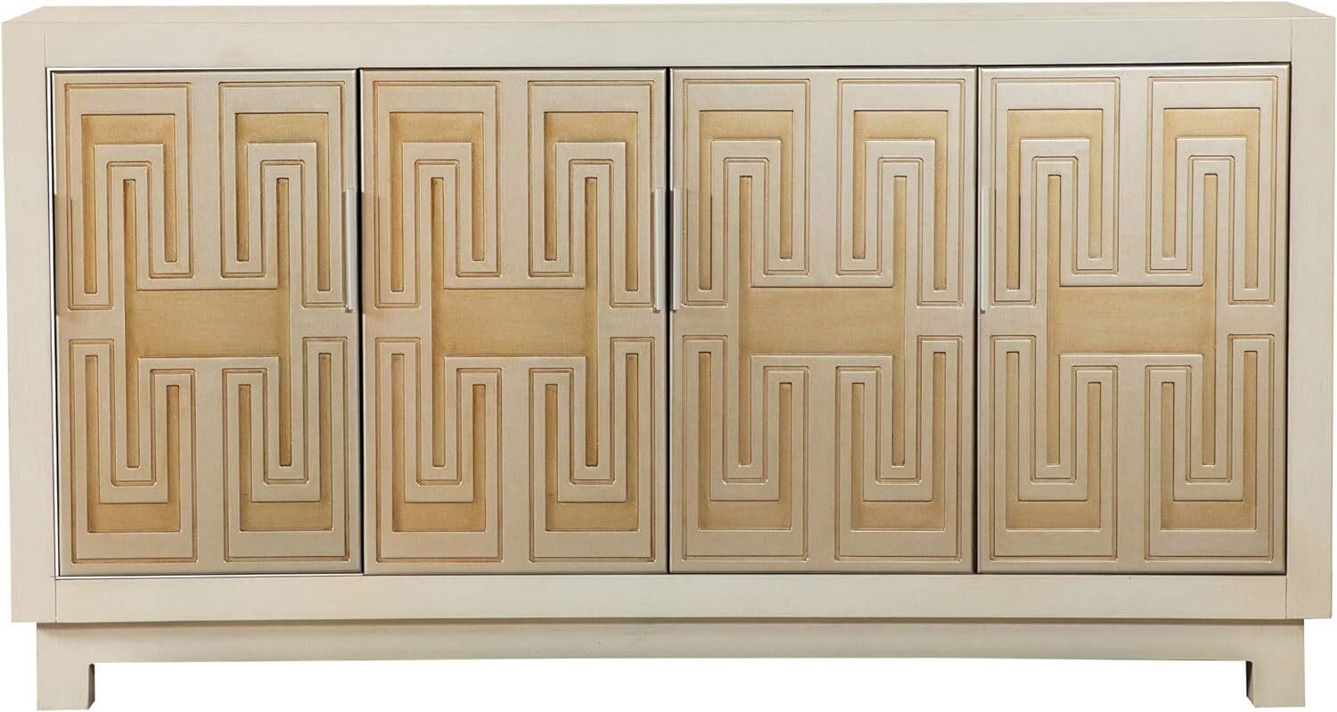 Coaster 4-Door White & Gold Accent Cabinet