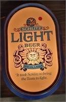 1977 SCHLITZ LIGHT BEER PLASTIC LIGHTED SIGN