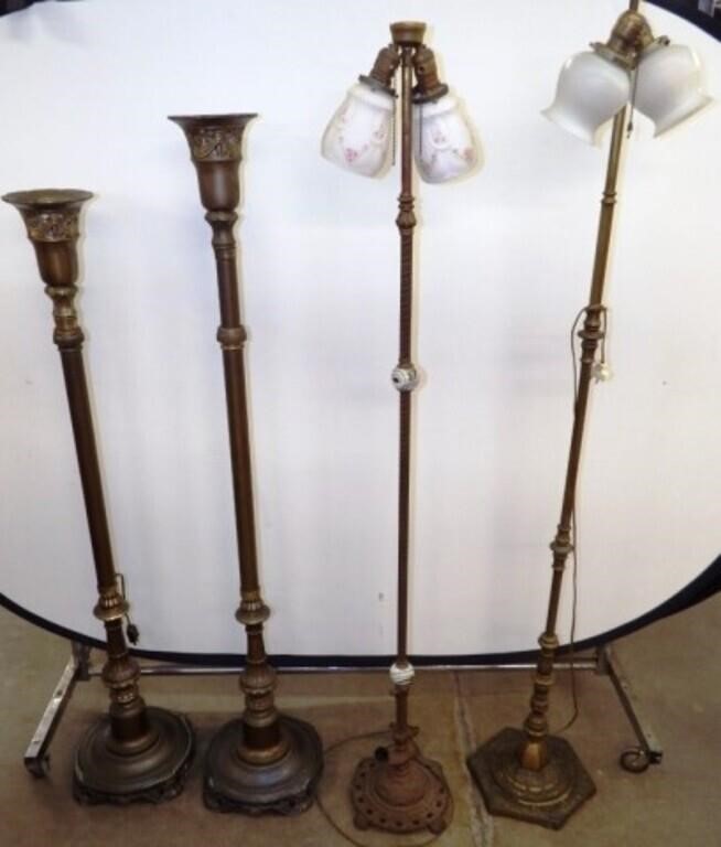 (4) Antique Floor Lamps