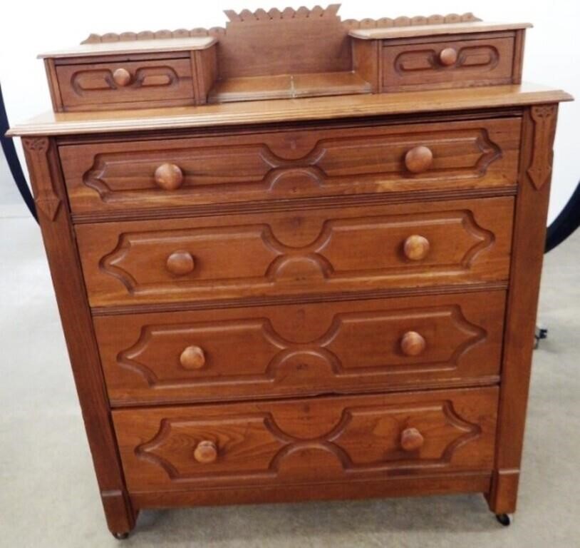 Antique Wooden Dresser with Hanky Boxes