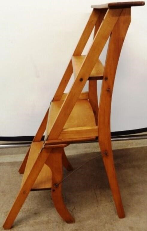 Paris Mfg. Co. Wooden Chair / Ladder Combo