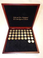 Gold & Silver Highlighted US State Quarters & Case