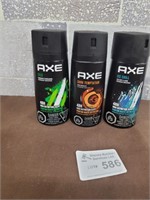 3x Axe body spray