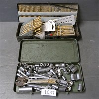 Large Drill Bit Set & Various Sockets