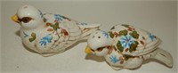 Hand-Painted Floral Decorated Birds