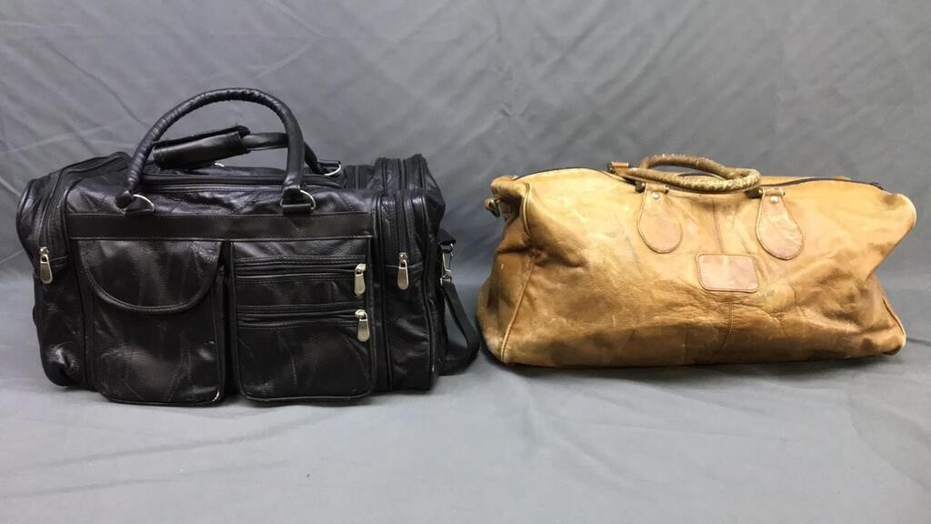 2 Vintage Leather Satchel Bags