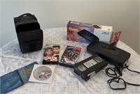 CD/DVD, VHS tapes, rewinder, carrier