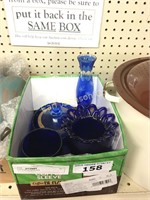 BOX OF BLUE GLASS