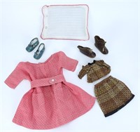 5 pc. Vintage Doll Clothes, Shoes, & Pillow