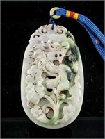 Chinese Green Jade Carved Dragon Toggle