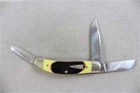 Case 3 blade yellow handle knife