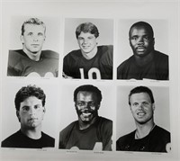 Lot of 6 Black and White Chicago Bears Photos