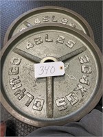 (2) 45 lbs Metal Weight Plates