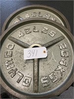 (2) 45 lbs Metal Weight Plates