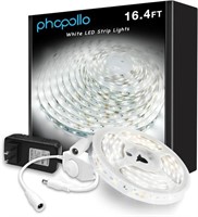 phopollo White LED Strip Lights, 16.4ft Dimmable 6