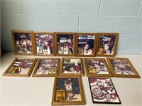 12 Framed Detroit Red Wings Prints with Cards