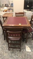 vintage folding card table and chairs