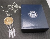 2000 Sacagewea $1 Coin in Southwest Necklace