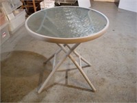 Folding Glass Patio Table 30 inches round