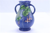 Roseville Blue Fuchsia #895-7 Dbl Handled Vase