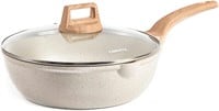 CAROTE 12Inch Nonstick Deep Frying Pan with Lid