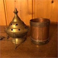 Brass Incense Burner & Copper / Brass Cup