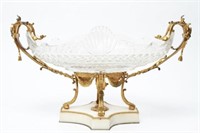 Neoclassical Glass & Gilt Metal Table Centerpiece