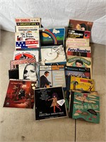 Several record albums & record player