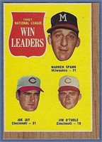 1962 Topps #58 Win Leaders Warren Spahn