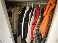 All hanging items in closet