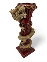 Chinese dragon wrapping pillar candle stand