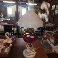 Vintage Fenton Electric Lamp - approx 22" Tall