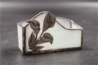STAINED GLASS CALLA LILY BUSINESS CARD HOLDER