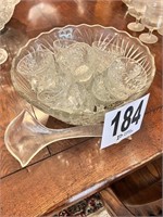 Punch Bowl, Cups. Ladle(Den)