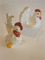 COOL VTG CERAMIC ROOSTER AND HEN-GOOD SHAPE