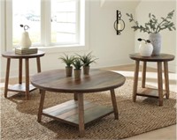 ASHLEY RAEBECKI 3-PIECE COFFEE & END TABLE SET