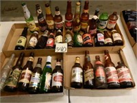 4 Flats Misc. Beer Bottles - Including PBR, Blatz,