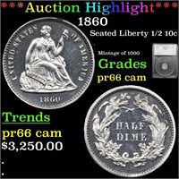Proof ***Auction Highlight*** 1860 Seated Liberty