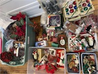 Large lot of Christmas - wreath, garland, lights,