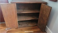 2 door early pine cupboard - square nailed - Aprx