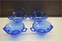 4 Hazel Atlas Moderntone Cobalt Blue Soup Bowl