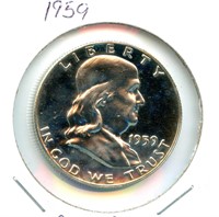 1959 Proof Franklin Silver Half Dollar