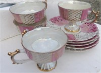 Set of Five (5) Tea Cups and Saucers